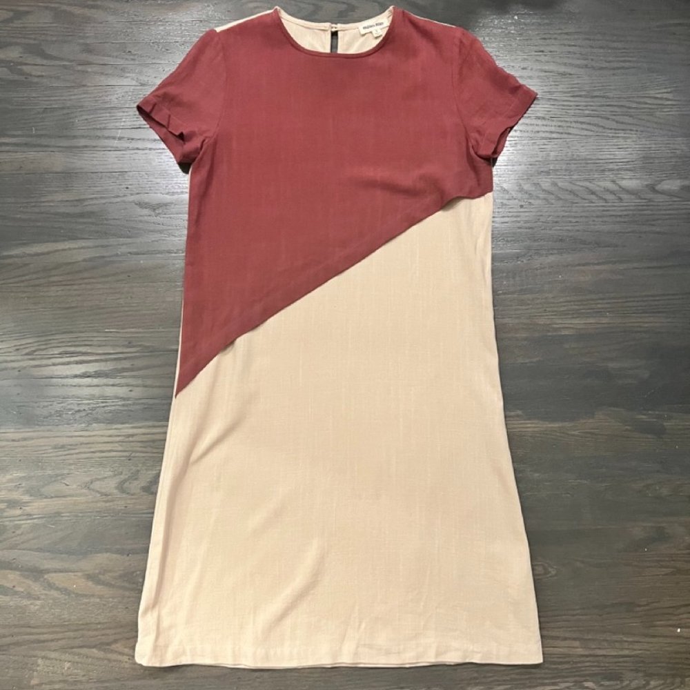 Cream and cranberry dress